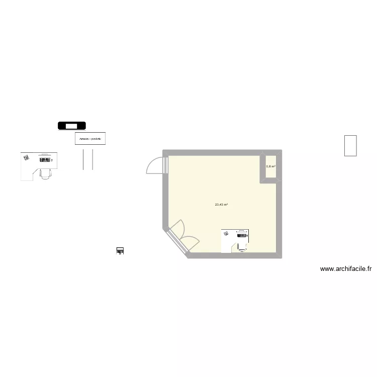 magasin. Plan de 2 et 24 m² magasin. Plan de 2 et 24 m²