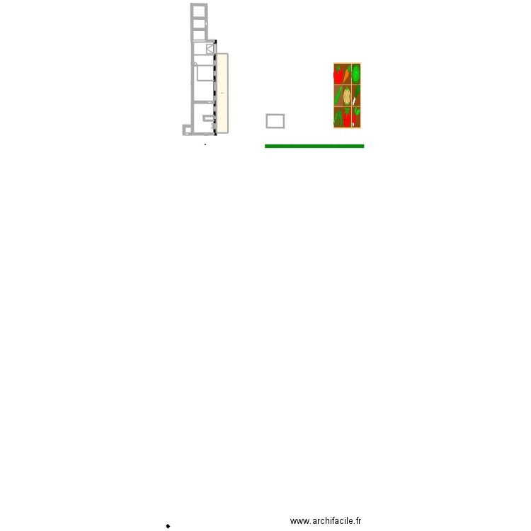 face maison. Plan de 1 pièce et 63 m2