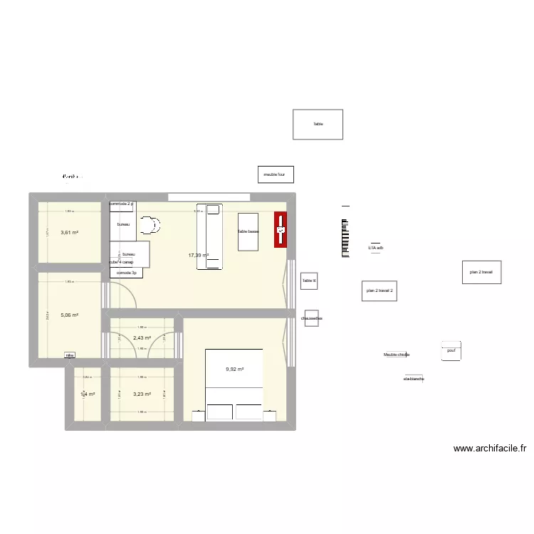 appart V1. Plan de 7 et 43 m² appart V1. Plan de 7 et 43 m²