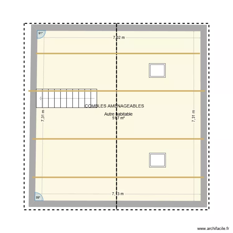 MAISON LE SAINT NIVEAU 3 PIECE SOUS TOIT. Plan de 