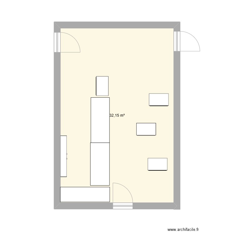 Guilpain 1. Plan de 1 pièce et 32 m2