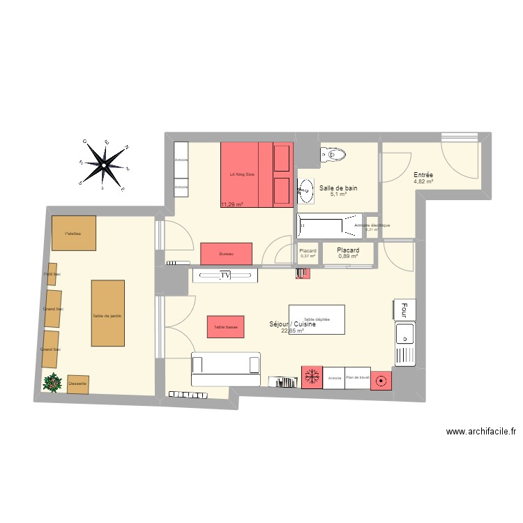 Chaville. Plan de 11 pièces et 61 m2