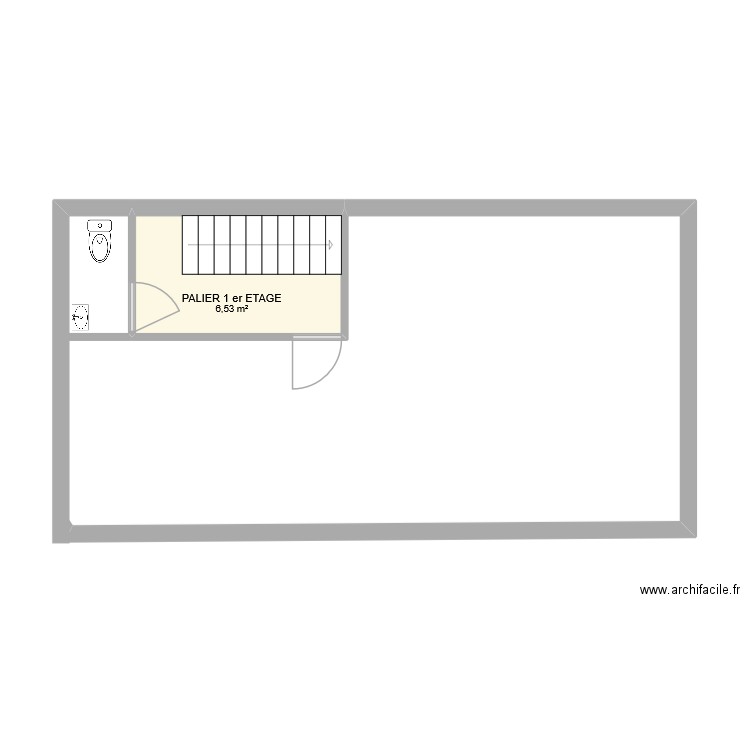 1 ER ETAGE LE LIZEN. Plan de 1 pièce et 7 m2