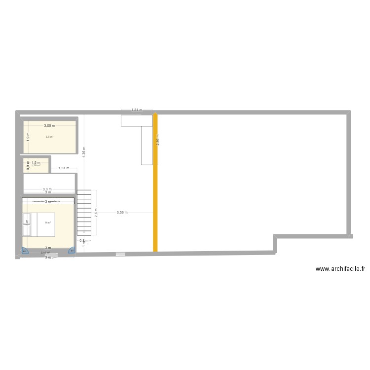 Maison interieur. Plan de 4 pièces et 16 m2