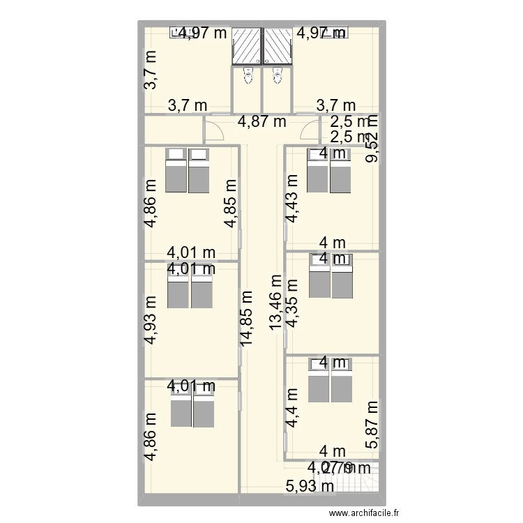 gite boussigny. Plan de 15 pièces et 395 m2