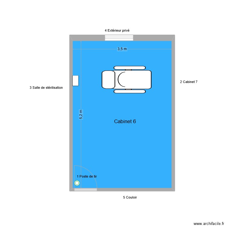 60688 Cabinet 6. Plan de 1 pièce et 18 m2