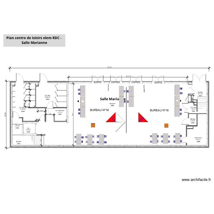 salle Marianne Bureau de vote 18 et 19. Plan de 0 pièce et 0 m2