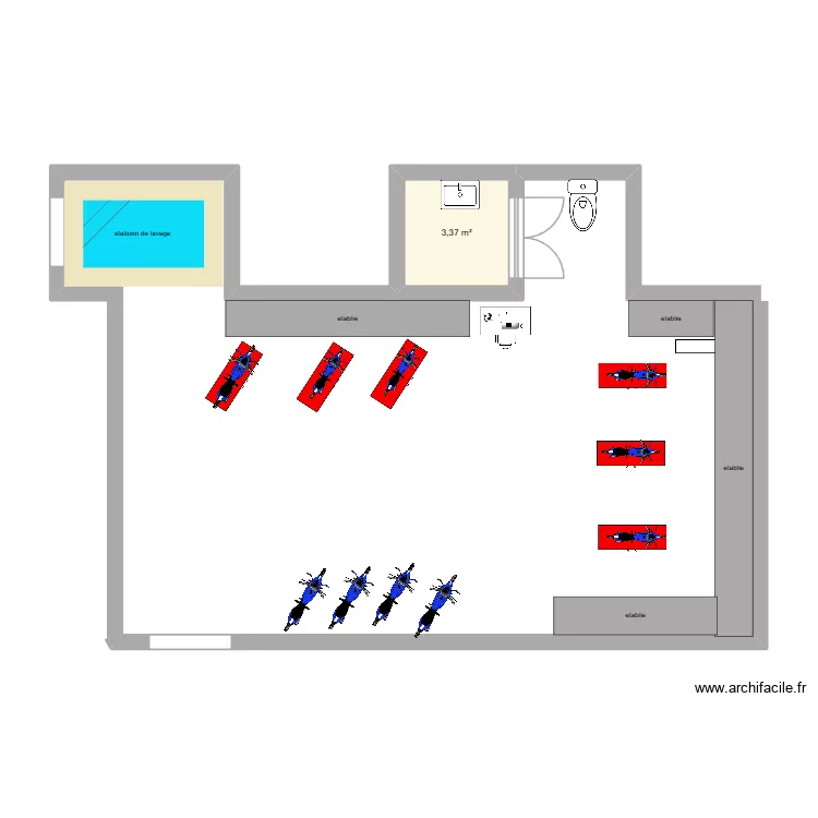 guichard moto 2. Plan de 1  et 3 m²