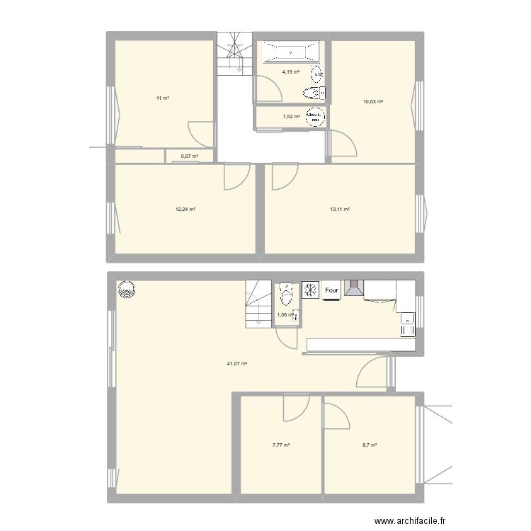 fred chopin. Plan de 11 pièces et 113 m2