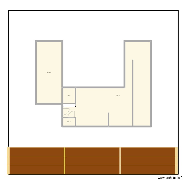 dependance. Plan de 4 pièces et 127 m2