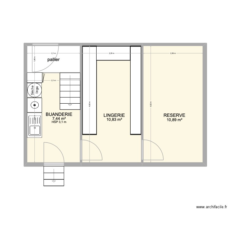 BELLAMY. Plan de 4 pièces et 31 m2