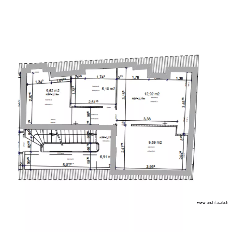 Parmentiers 37m&sup2; - Fa&ccedil;ade. Plan de 
