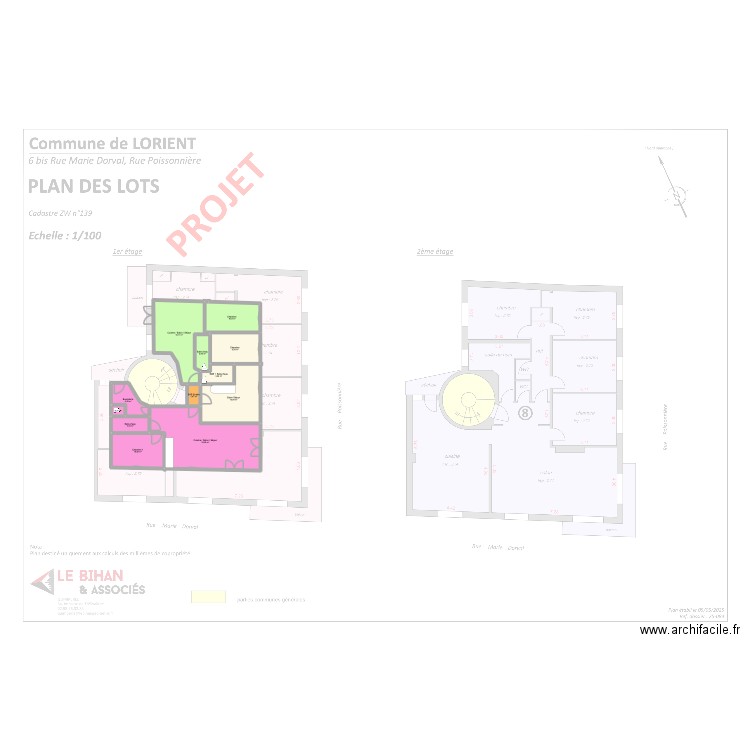 Division M.Dorval. Plan de 12 pièces et 114 m2