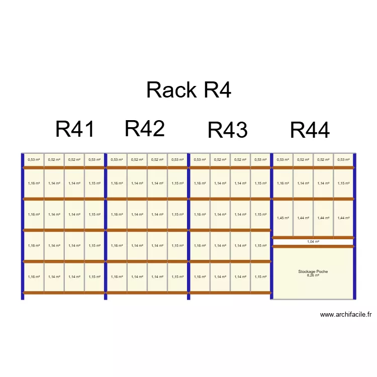 Rack R4. Plan de 74 et 83 m² Rack R4. Plan de 74 et 83 m²