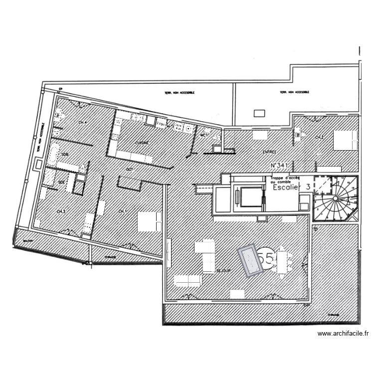 BOURGOIN 4&egrave;me &eacute;tage. Plan de 