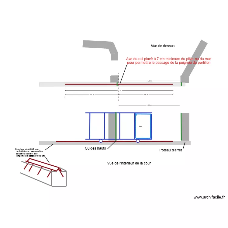 plan pose rail ma&ccedil;onneries 405 cm. Plan de 
