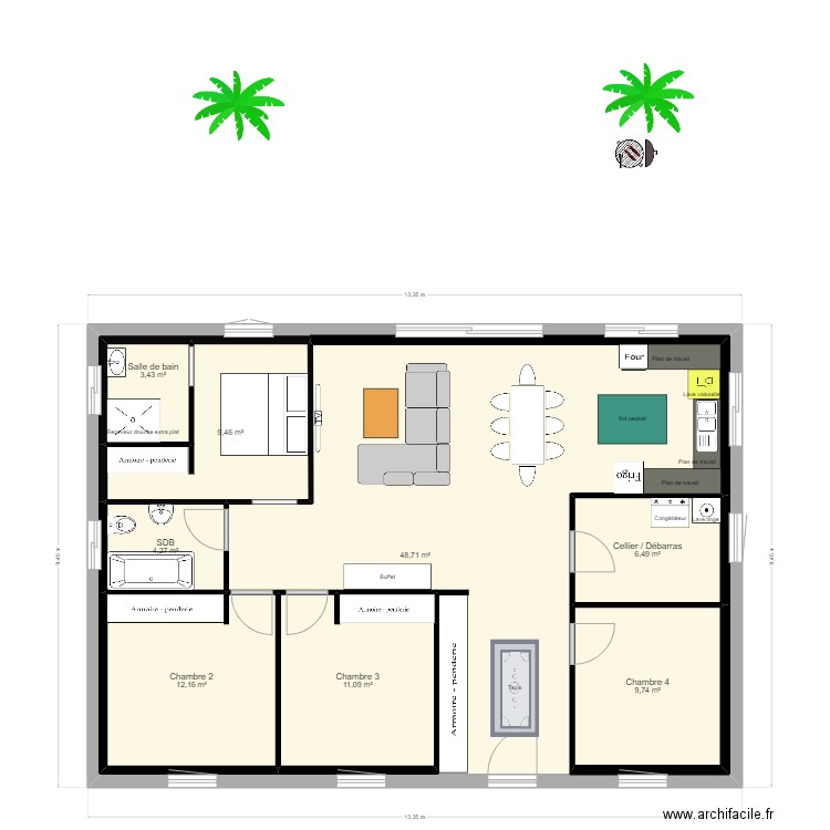 MAISON 2024. Plan de 8 pièces et 171 m2