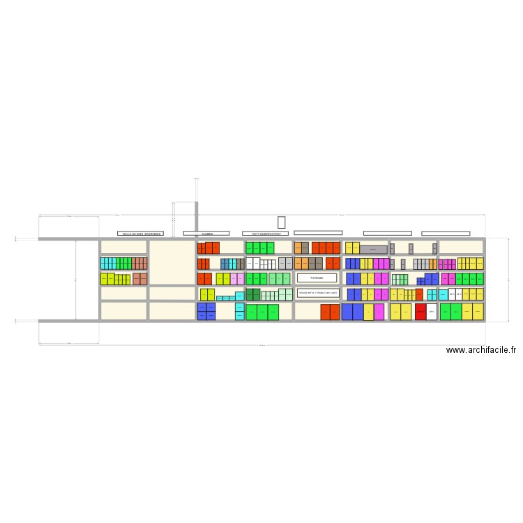 IMPLANT 9 ELEMENTS. Plan de 38 pièces et 18 m2