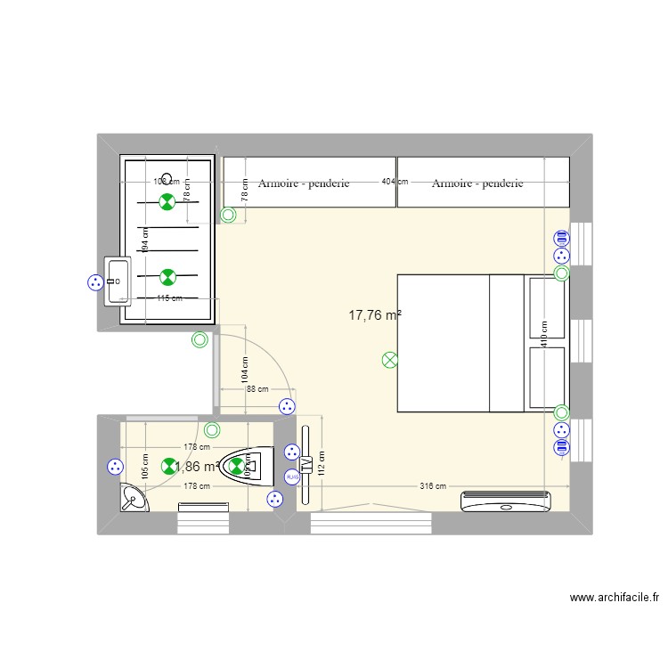 Chambre Ami Baillon. Plan de 0 pièce et 0 m2