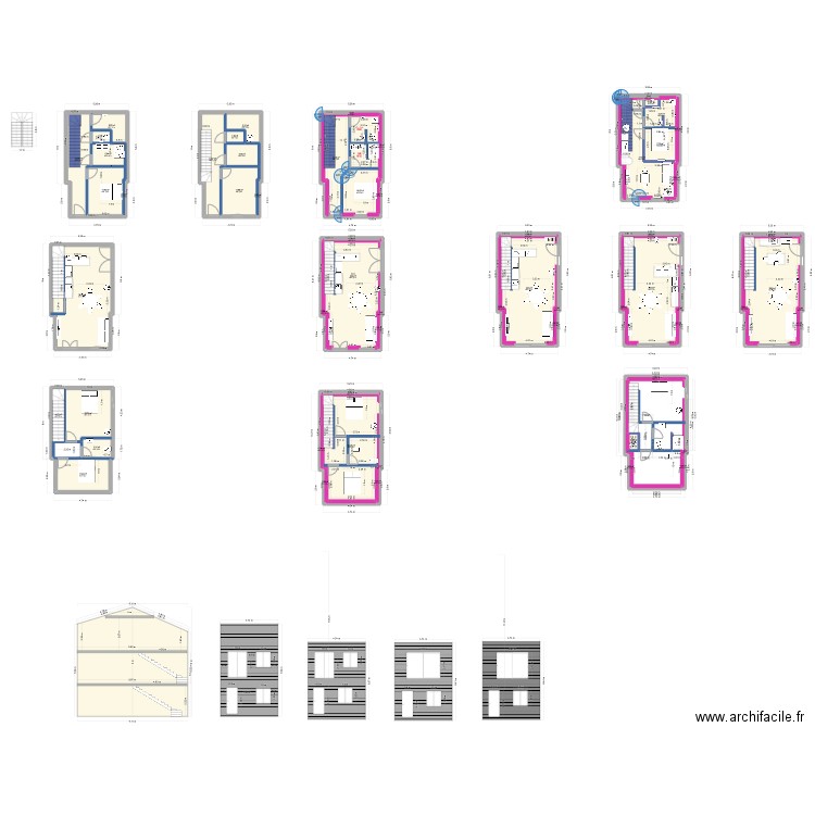 gites +. Plan de 35 pièces et 260 m2