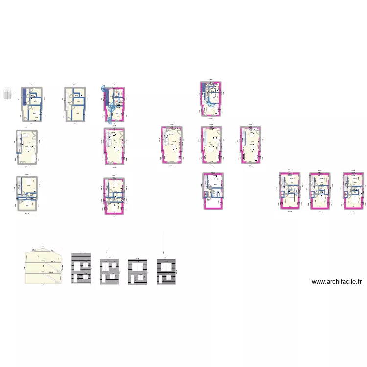 gites +. Plan de 97  et 506 m²