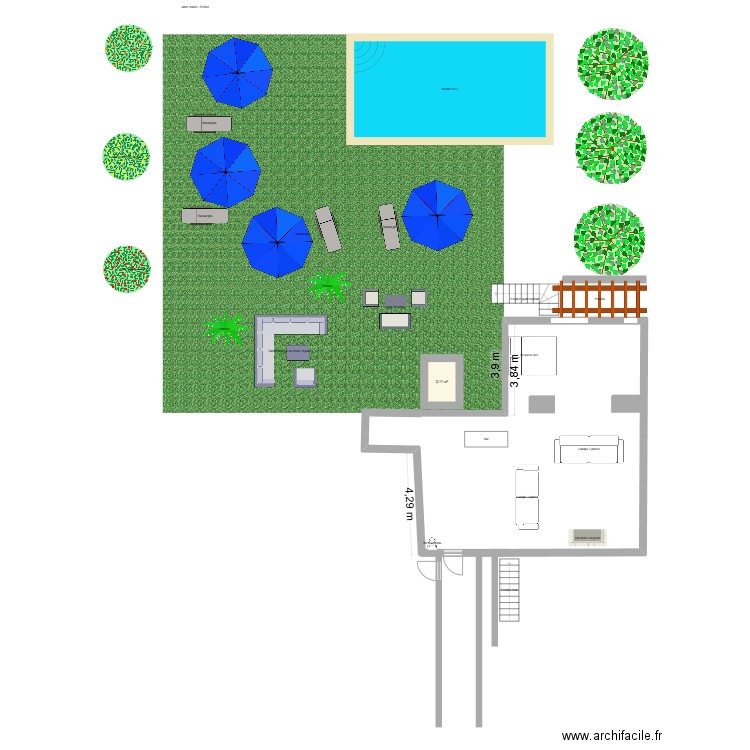 lastours+. Plan de 4 pièces et 57 m2