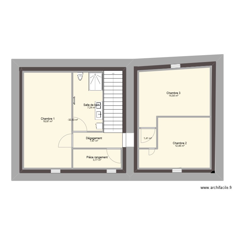 Etage. Plan de 0 pièce et 0 m2