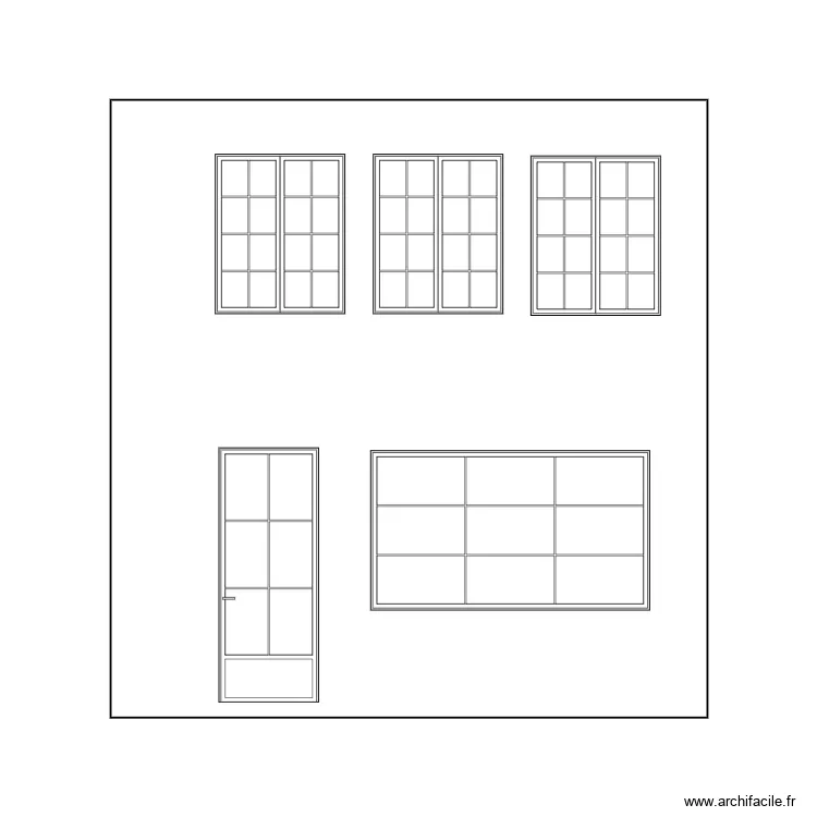 Facade est V 7.0 grande baie. Plan de Facade est V 7.0 grande baie. Plan de