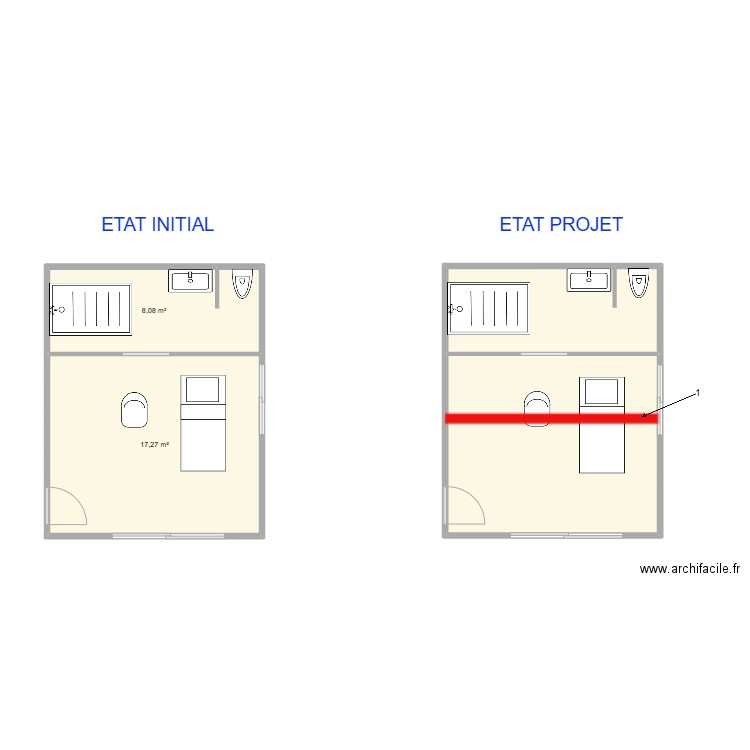 FROUIN. Plan de 4 pièces et 51 m2