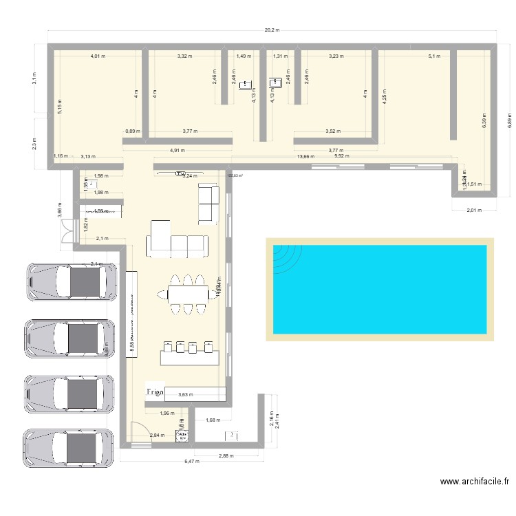 maison piscine. Plan de 0 pièce et 0 m2