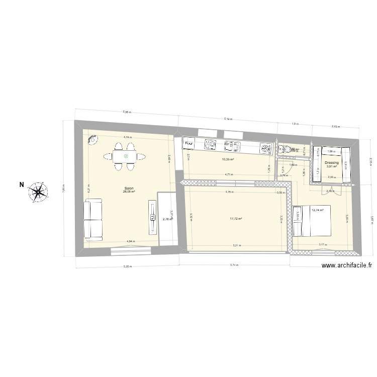 Plan RDC (VARIANTE 1) PC. Plan de 14 pièces et 152 m2
