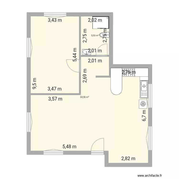 Studio. Rima. Plan de 2 et 70 m² Studio. Rima. Plan de 2 et 70 m²