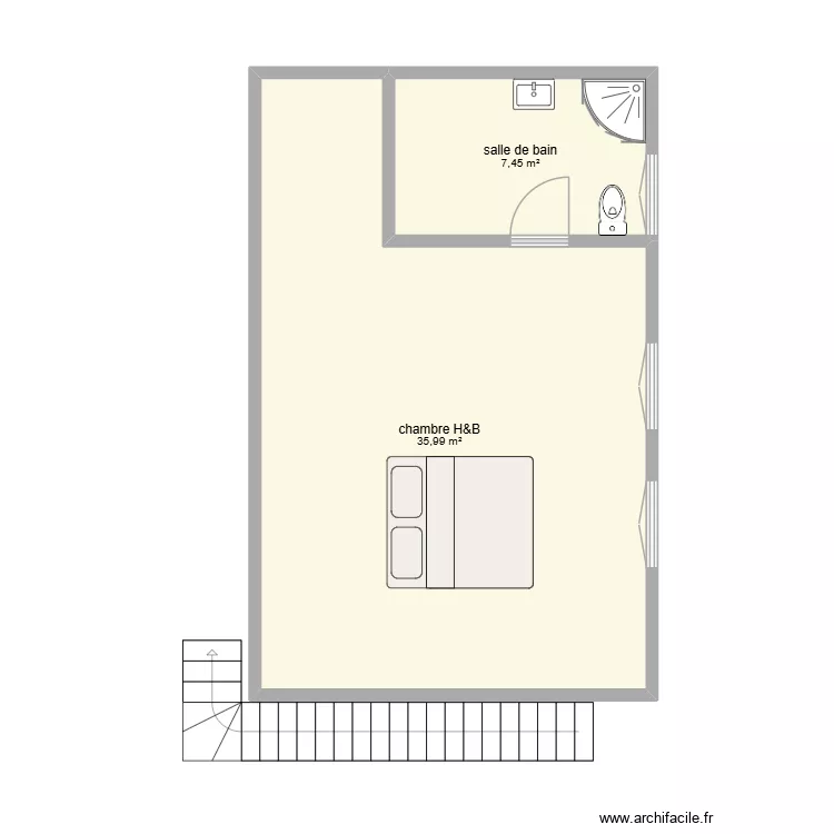 2ième. Plan de 2 et 43 m² 2ième. Plan de 2 et 43 m²