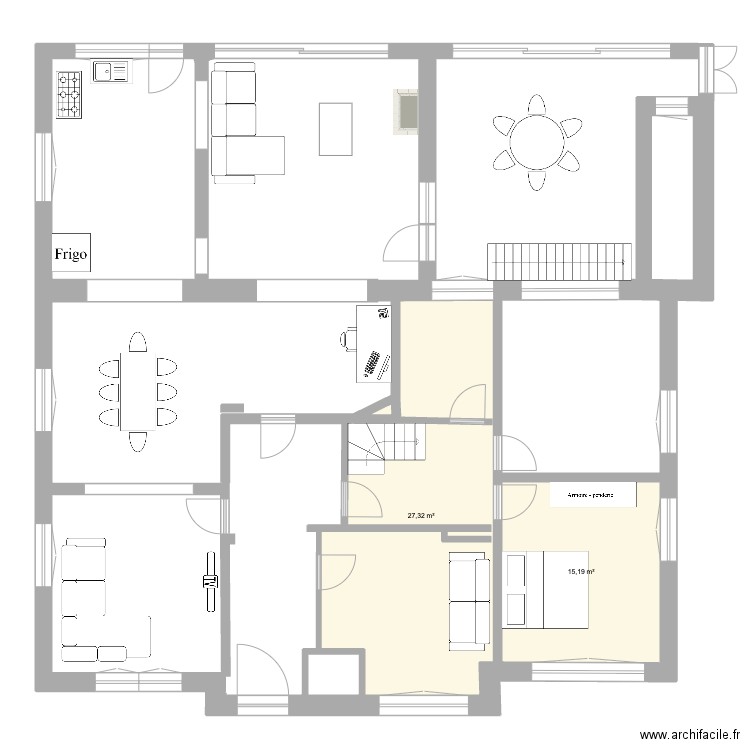 ANGE 12. Plan de 2 pièces et 43 m2