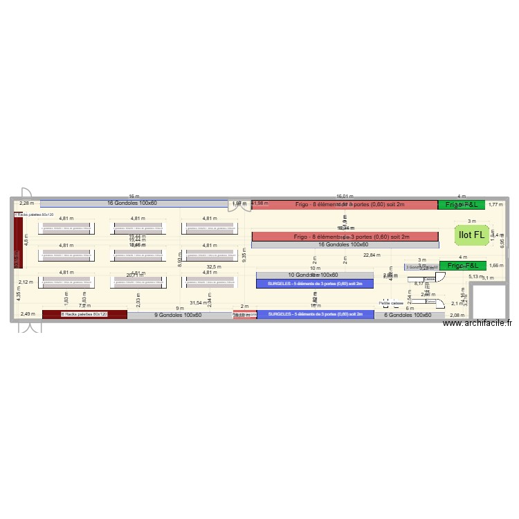 Plan prévisionnel après travaux. Plan de 1 pièce et 416 m2