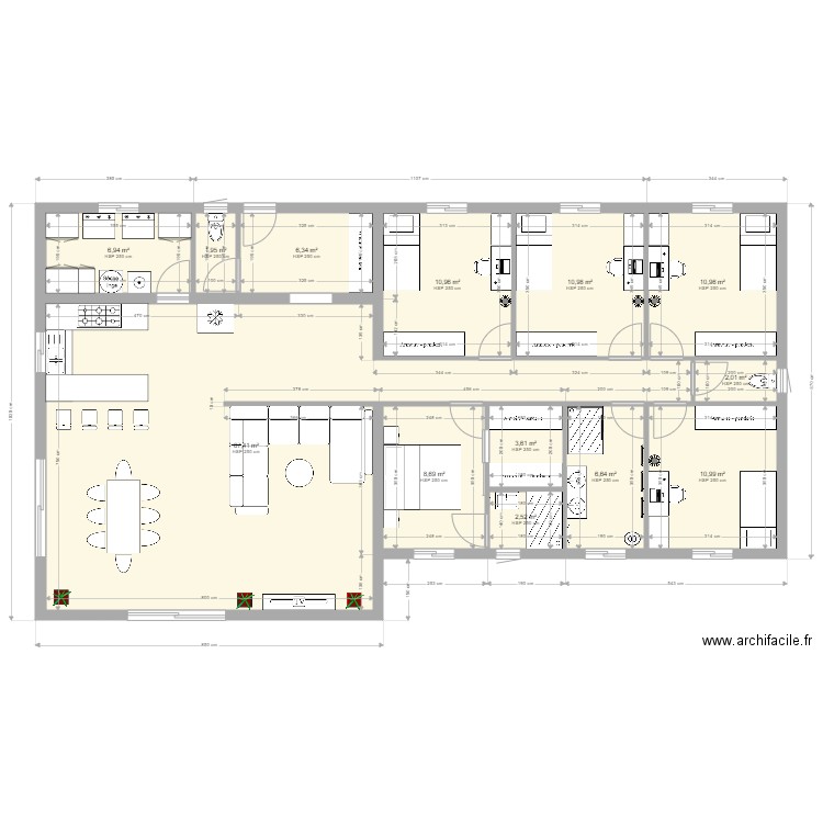 09/05/24. Plan de 13 pièces et 150 m2