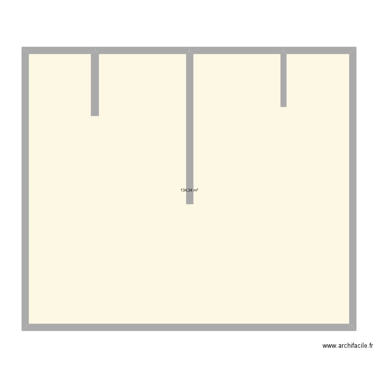 RDC COMMERCE. Plan de 1 pièce et 134 m2