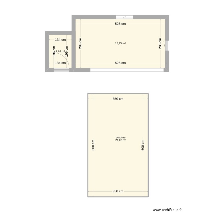 pool house piscine. Plan de 0 pièce et 0 m2