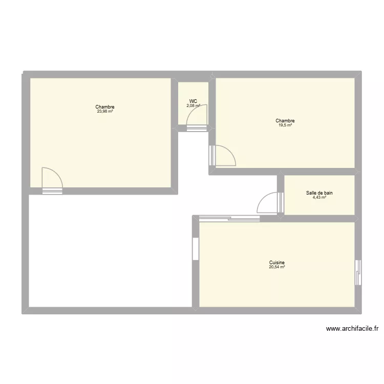 hanafi. Plan de 5  et 71 m²