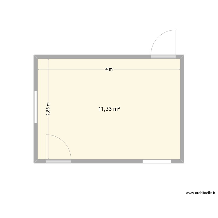 Cuisine. Plan de 1 pièce et 11 m2