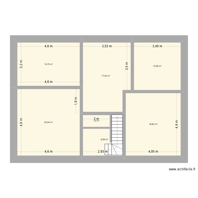 Maison Durrenentzen RDC projeté. Plan de 7 pièces et 93 m2