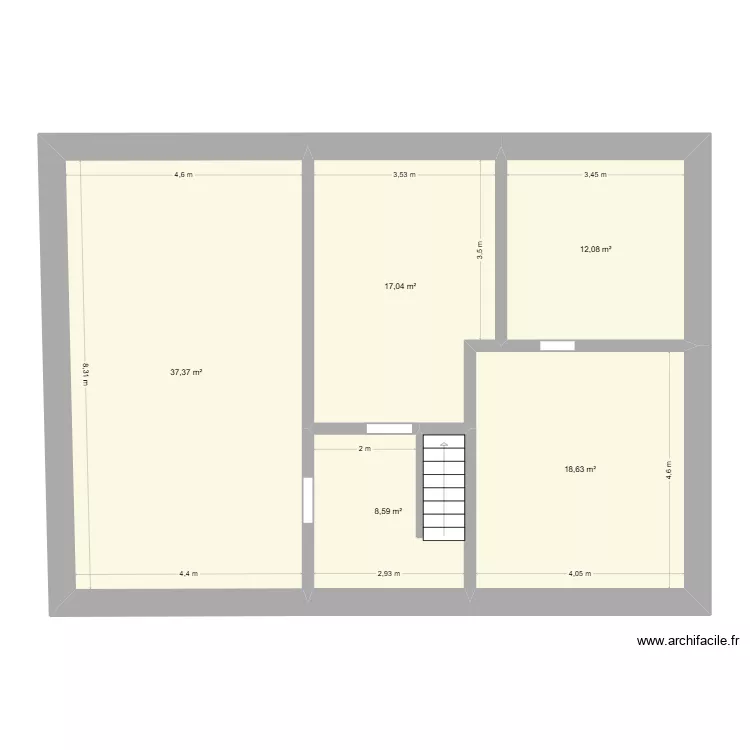 Maison Durrenentzen RDC projeté. Plan de 5 pièces et 94 m² Maison Durrenentzen RDC projeté. Plan de 5 pièces et 94 m²
