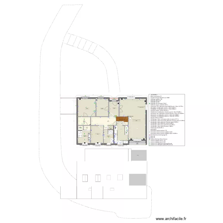 IDF59 - plan &eacute;l&eacute;ctricit&eacute; Eclairages et prise Sous-sol Beaufort  d'ArchiFacile. Plan de 