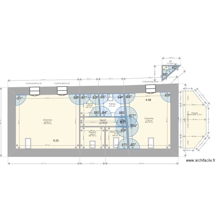 ML24001732. Plan de 23 pièces et 219 m2