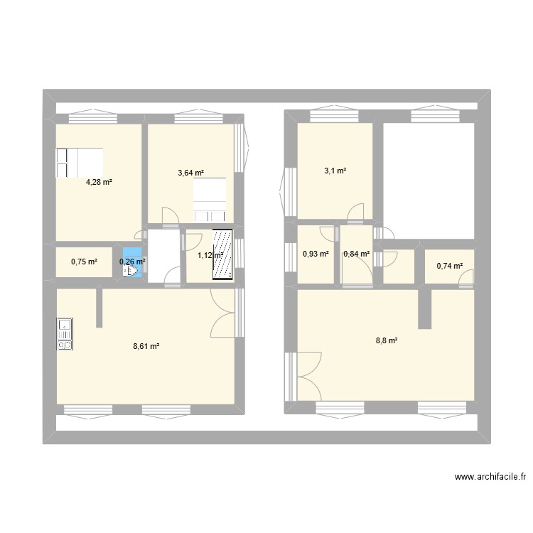 ETAGE MBOUR2. Plan de 11 pièces et 33 m2