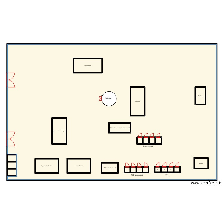 Vue en plan DJIGBIO. Plan de 25 pièces et 604 m2