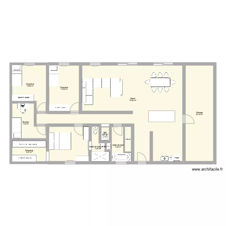 Plan apr&egrave;s r&eacute;novation. Plan de 