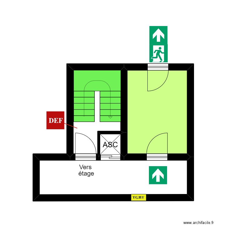 Le Jardin E. Plan de 4 pièces et 21 m2