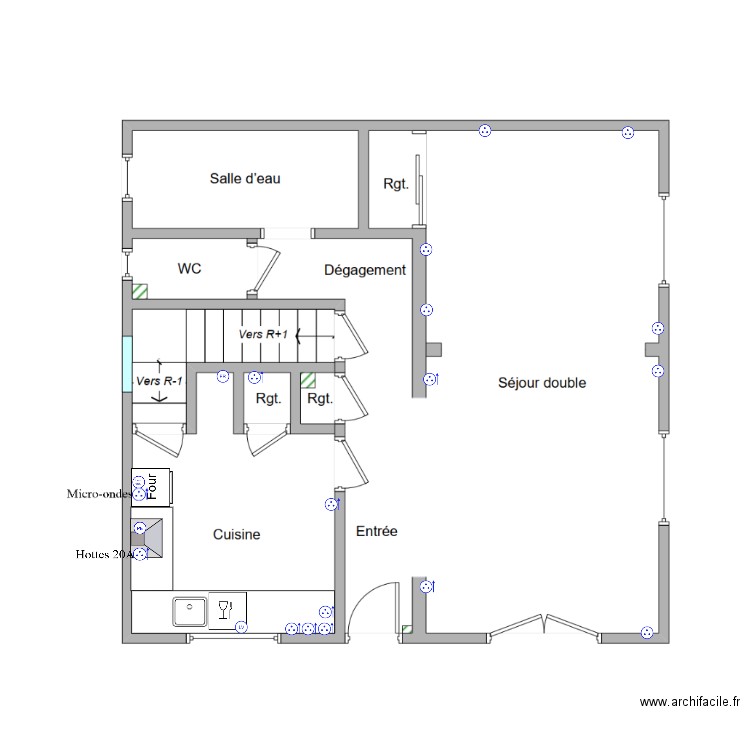 Plan Elec Maison RDC Sans RJ45. Plan de 0 pièce et 0 m2