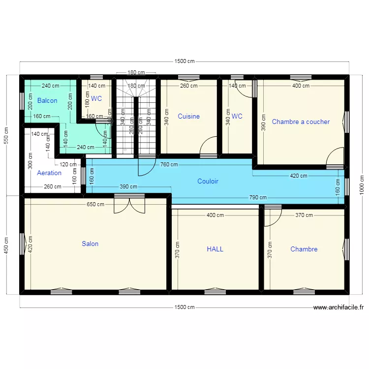 PLAN 1er ETAGE N22 15X10. Plan de 